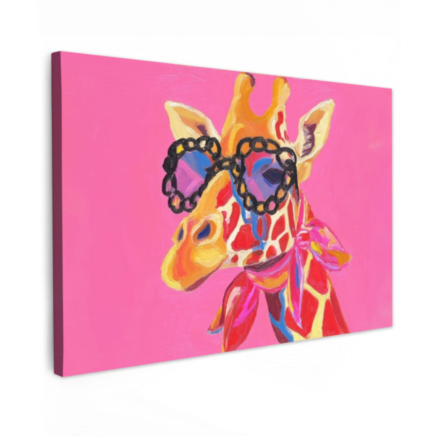Giraf - Roze - Bril - Sjaal canvas 2cm klein -z3d