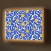 Abstract - Bloem - Blauw Light Box met batterij (Wandlamp) middel 907 -z3d_website