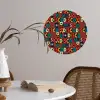 Bruin - Retro - Disco - Patroon Wandcirkel behangsticker klein 186 -sfeer3