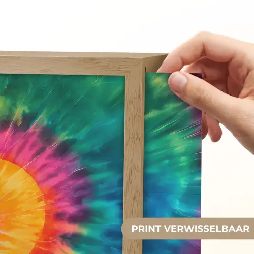 Hart - Tie Dye - Kleurrijk Light Box met batterij (Wandlamp kind) middel -USP_websiteprintNL