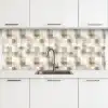 Textuur - Linnen - Beige keuken achterwand 2 middel 871 -3d