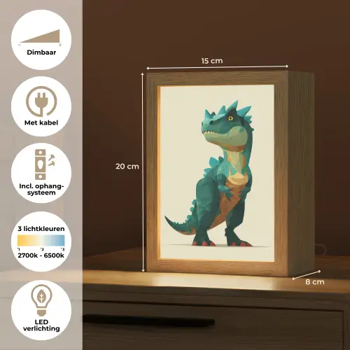 Stekels - Dino - Blauw - Gespierd Light Box met kabel klein -USP_NL