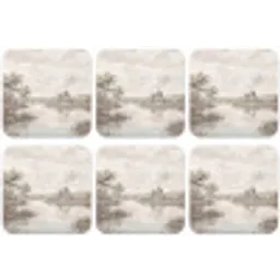 Landschap - Water - Natuur - Sepia onderzetter kurk middel -zkaufland3dotto
