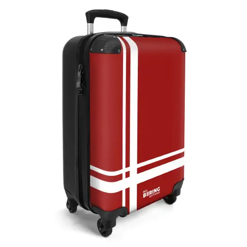 Rode achtergrond met wit kruispatroon linksonder NBS - Handbagage koffer - Kinderen Unisex middel -productfoto_3d