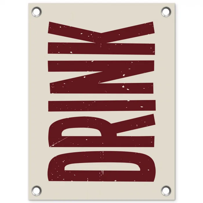 Rood - Vintage - Decoratie - Japandi tuinposter los doek klein -3d