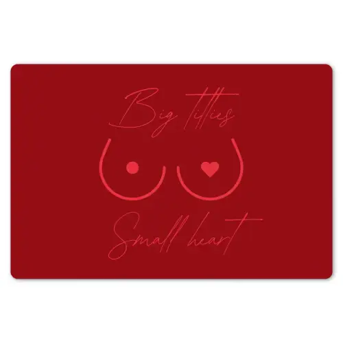 Big titties small heart - Rood - Hart Placemat vinyl groot -zzsfeer1_Kitchenyeah-website