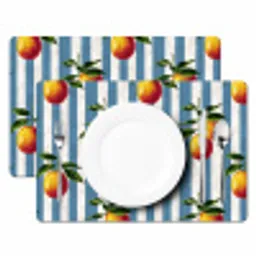 Strepen - Citroen - Blauw Placemat vinyl groot 368 -zzsfeer2_Kitchenyeah-website