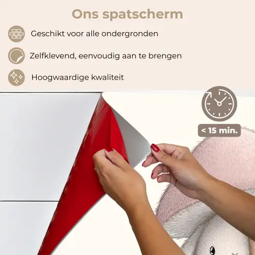 Paddenstoel - Konijn - Roze keuken achterwand spatscherm klein -spatscherm_NL