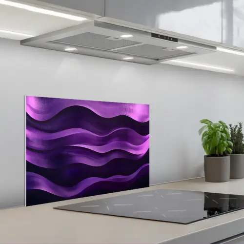 Golven - Abstract - Paars keuken achterwand spatscherm klein -3d_schuin