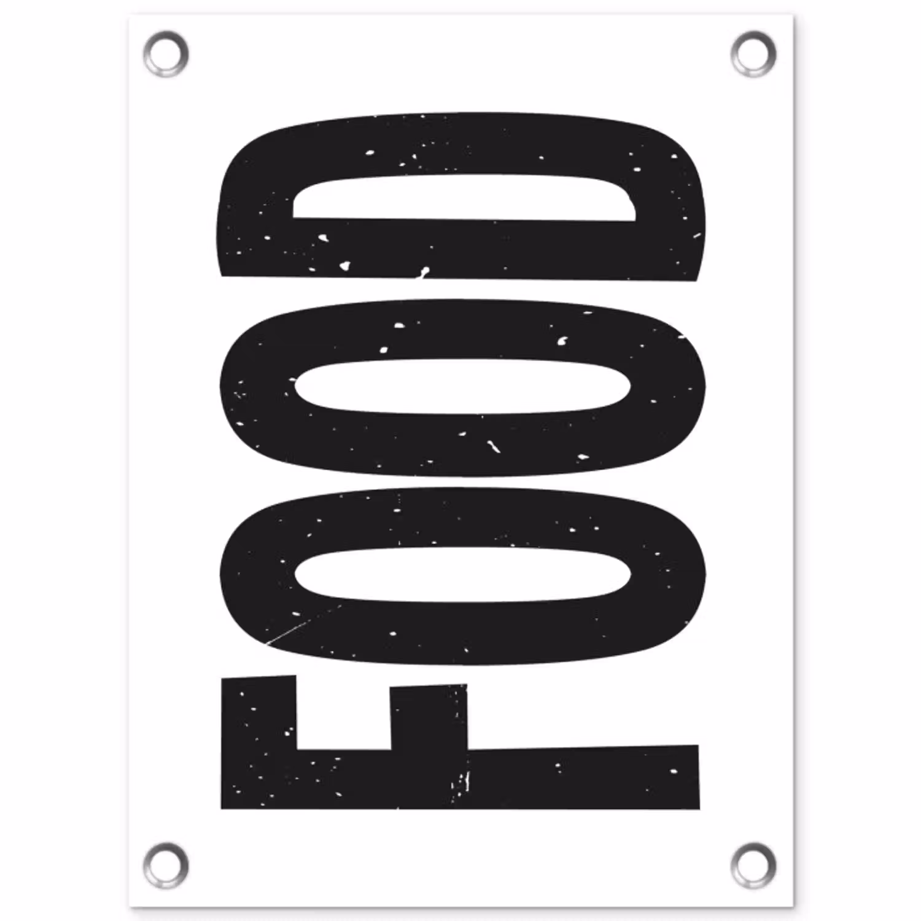 Food - Zwart - Wit - Decoratie tuinposter los doek klein -3d