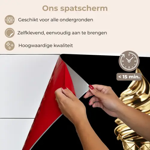 Ijs - Goud - Zwart - Eten keuken achterwand spatscherm klein -spatscherm_NL
