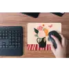 Vaas - Bloemen - Vlinder - Rood muismat rubber klein -toetsenbord