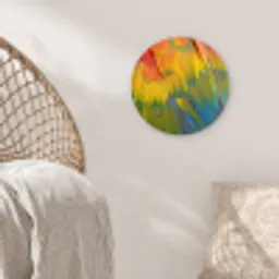 Veren - Ara - Kleurrijk Wandcirkel kunststof plaat 5mm dik klein -sfeer5