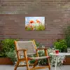 Bloemen - Klaproos - Lente - Natuur - Rood - Blauw Tuinposter op houten frame 2 cm dik klein -sfeer3