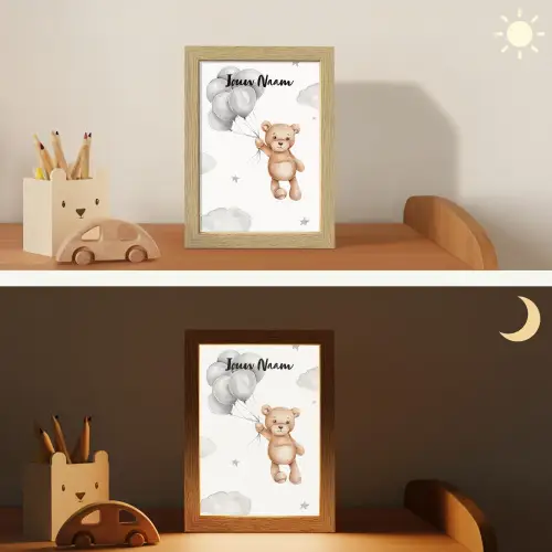 Beer - Ballonen - Sterren - Kinderen Light Box met kabel (Kinderlampje) klein -sfeer3_kind
