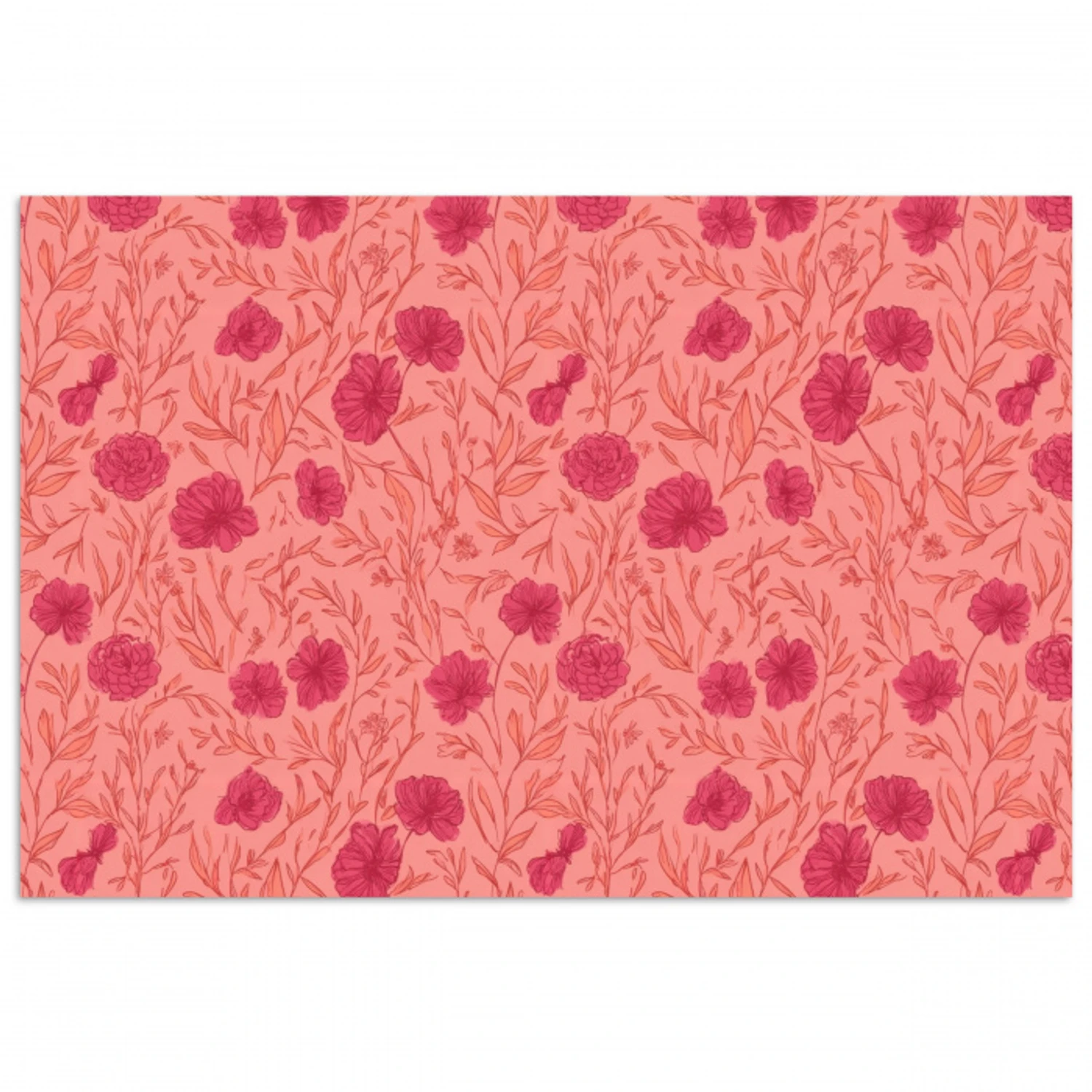 Weidebloemen - Romantisch - Roze poster papier klein 62 -3d