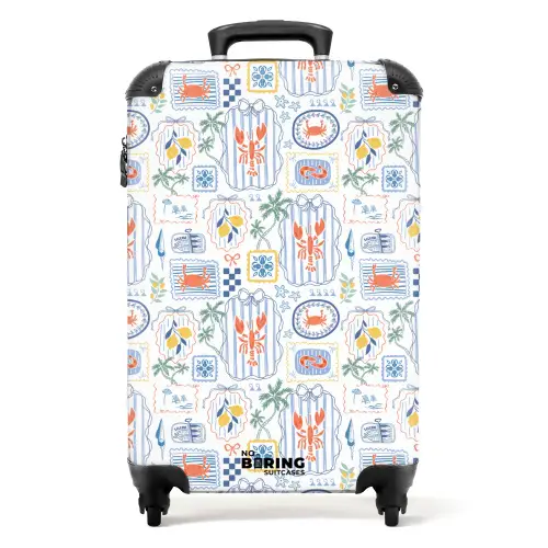Zomers illustraties kleurrijk NBS - Handbagage koffer - Volwassenen Unisex middel -productfoto_recht