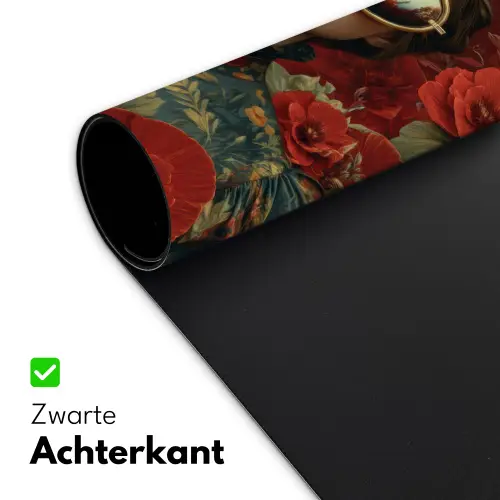 Bloemen - Dieprood - Zonnebril - Vrouw Muismat XXL klein -sfeer2