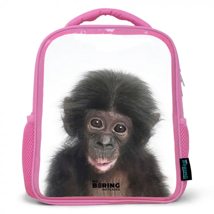Charlie Chimp Kinderrugzak - Roze middel -3d
