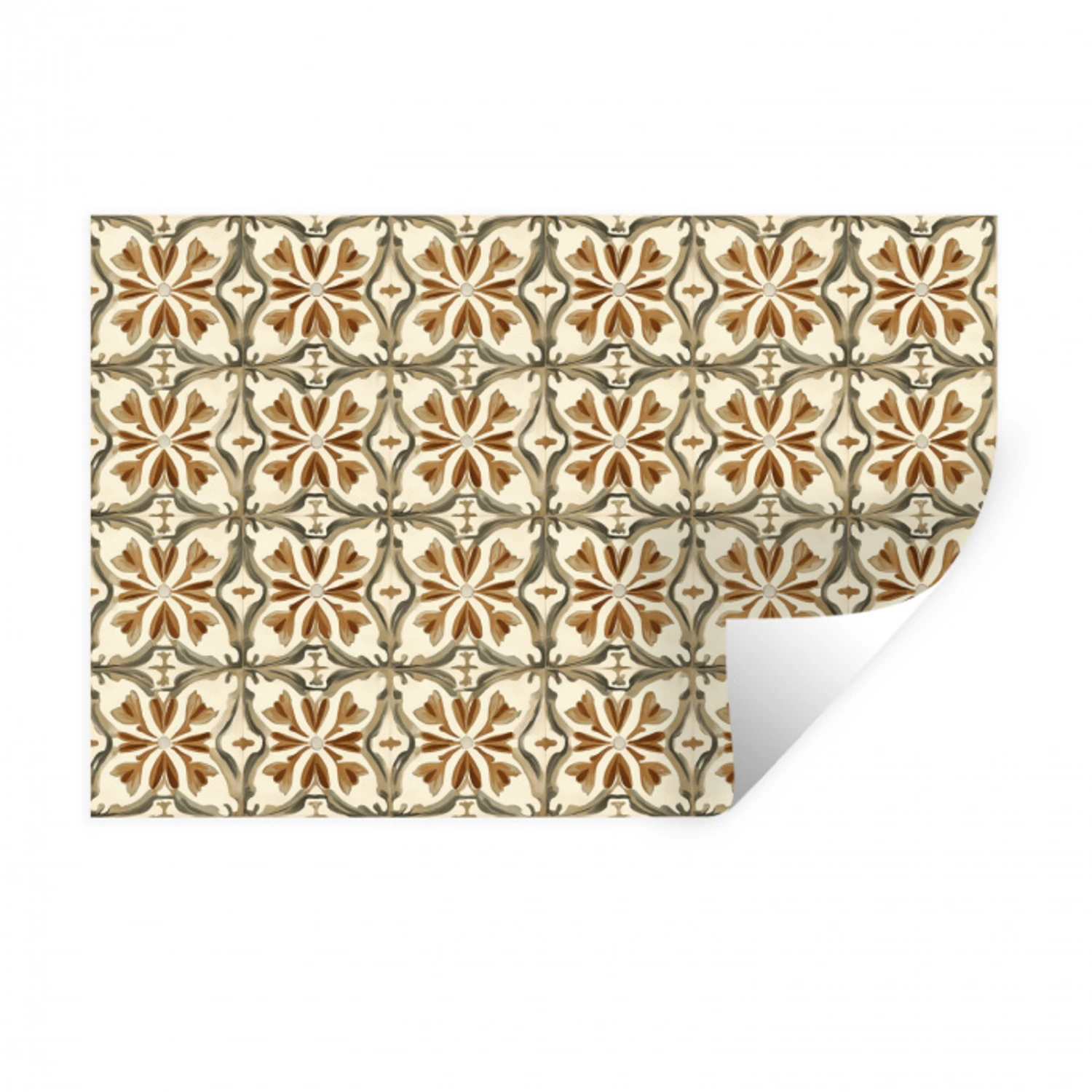 Siertegel - Patroon - Bruin Muursticker klein 286 -3d