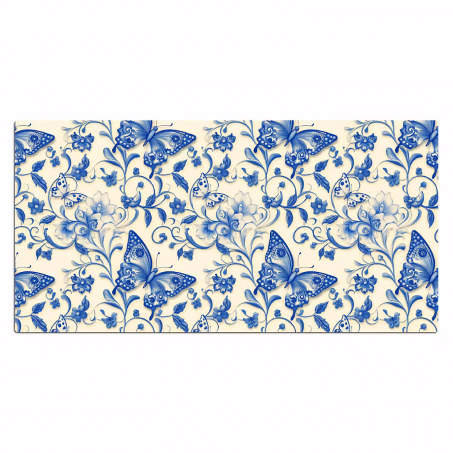 Schreibtischunterlage - Schmetterlinge - Blumen - Blau - Botanisch