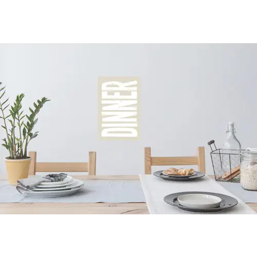 Vintage - Beige - Japandi - Wit Muursticker klein -eettafel