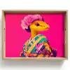 Hagedis - Bloemen - Roze - Kimono Dienblad Rechthoek middel -z3d_shopping