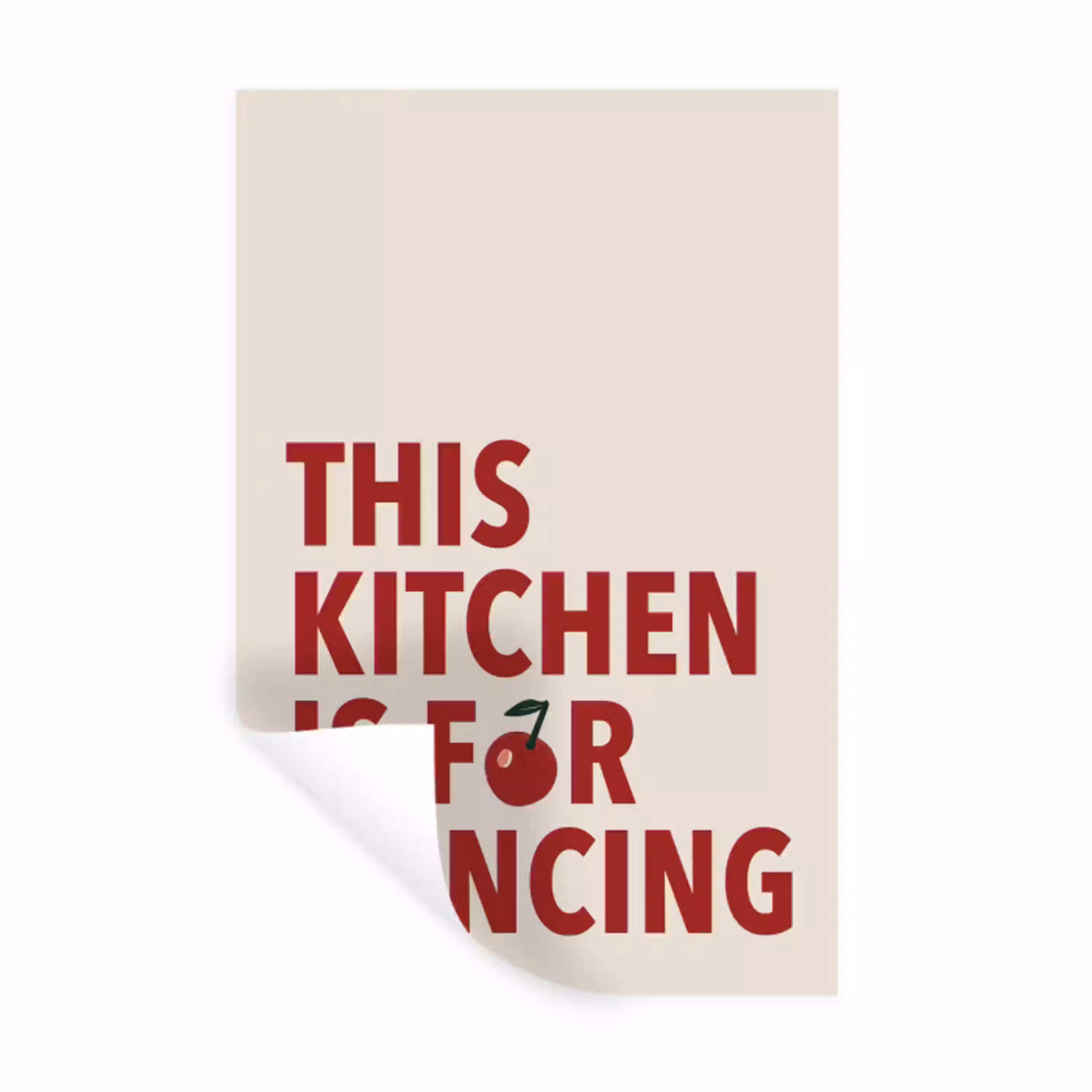Rood - Quote - Kersen Muursticker klein -3d