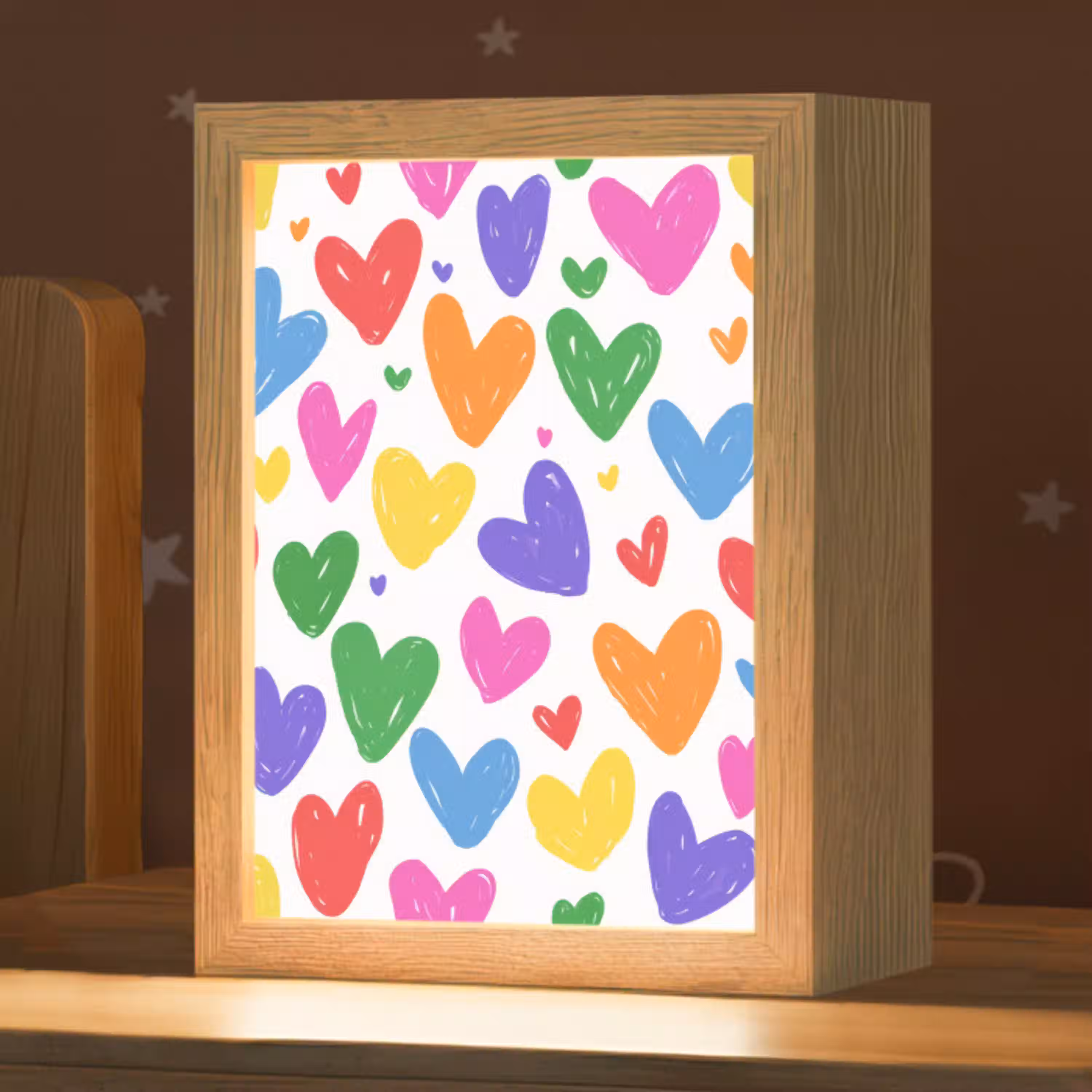 Hartjes - Patroon - Kleurrijk Light Box met kabel klein -zzz_3d_website