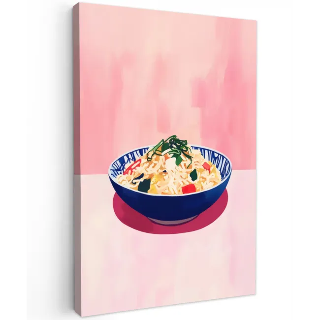 Rijst - Illustratie - Kom - Groente Tuinposter op houten frame 2 cm dik klein -3d