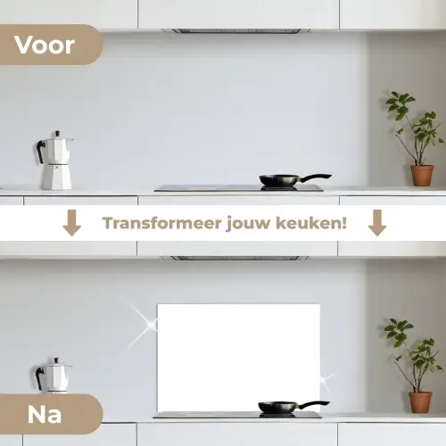 Wit - Kleuren - Neutraal keuken achterwand spatscherm klein 900 -voor_na_NL