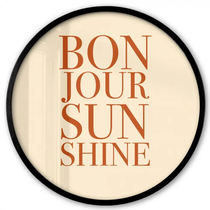 Oranje - Quote - Sun Fotolijst rond zonder passe partout klein -3d