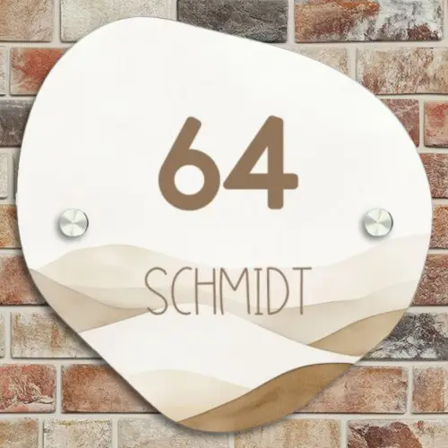 Beige landschap - Modern Naambord Organisch middel -sfeer10