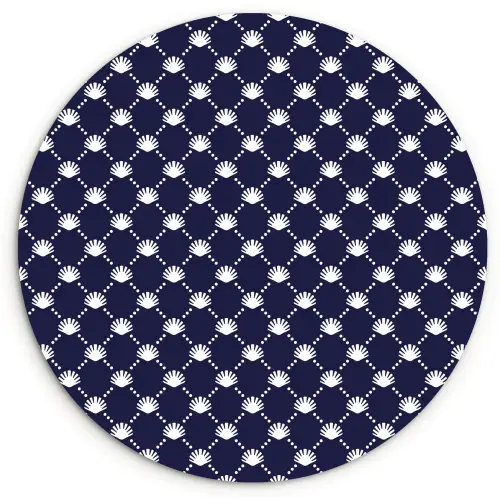 Oceaan - Schelp - Blauw - Wit Wandcirkel plexiglas klein 852 -3d