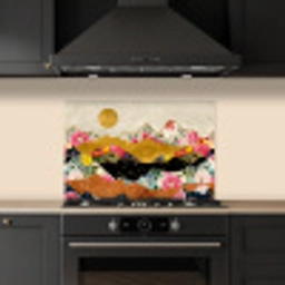 Goud - Bloemen - Print - Abstract - Landschap - Patronen keuken achterwand spatscherm klein -sfeer1