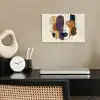 Abstract - Overlappende gezichten - Paars - Donkergroen poster papier klein -sfeer1