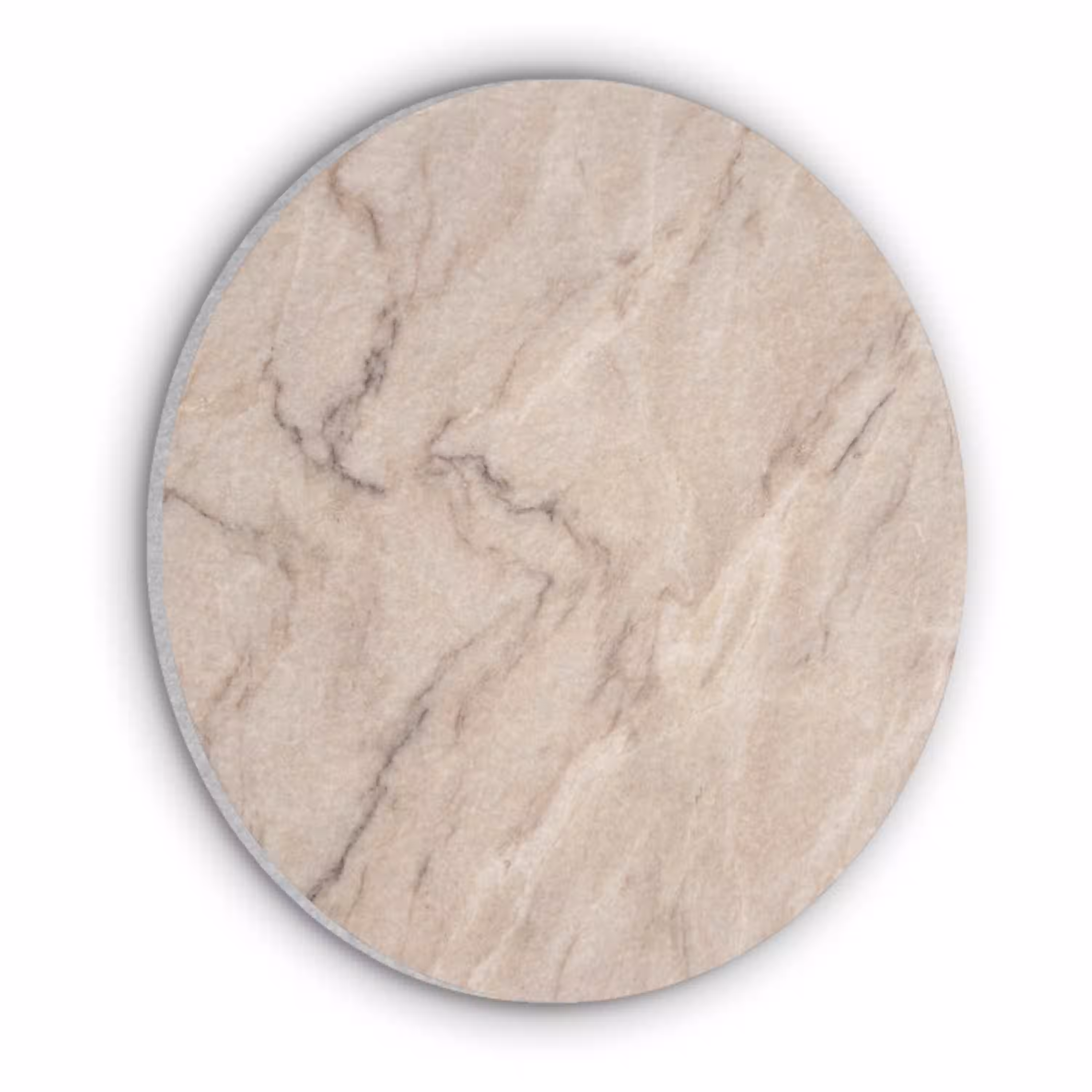 Marmer - Patroon - Abstract - Modern - Beige Akoestische PET Vilt - Rond klein -3d