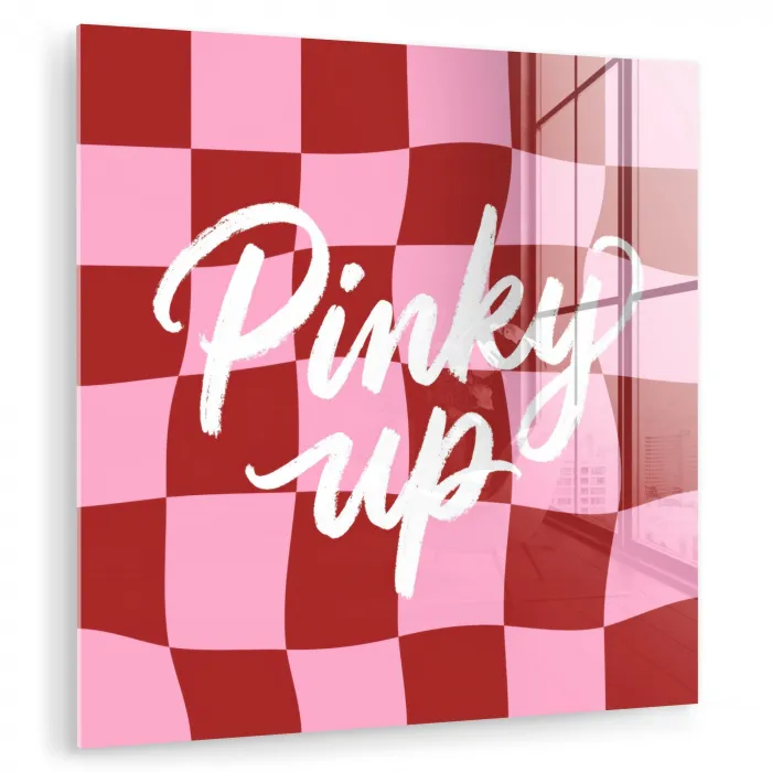 Pinky up - Geblokt - Bordeauxrood plexiglas 5mm klein -zzzproduct_nieuw