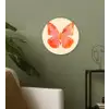 Vlinder - Minimalistisch - Roze Wandcirkel kunststof plaat 5mm dik klein -sfeer3
