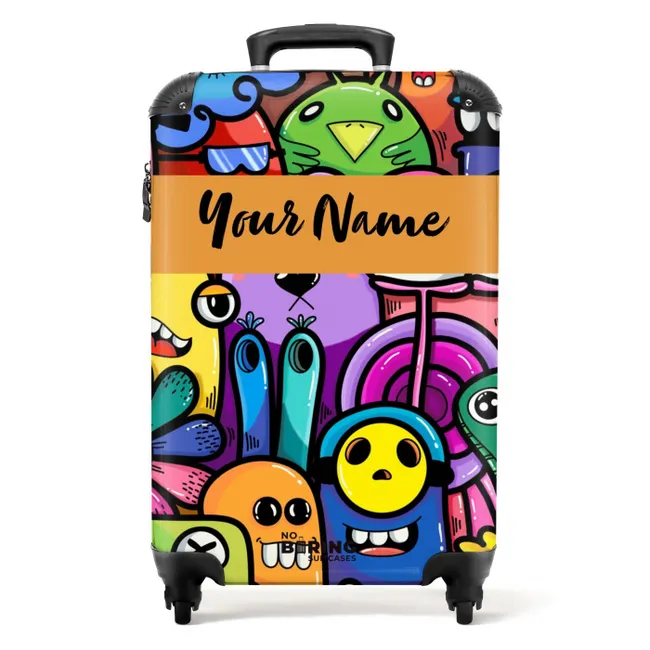 Grappige Monsterbende NBS - Handbagage koffer - Kinderen Unisex middel -productfoto_recht