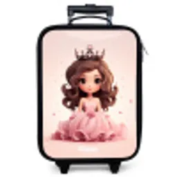Prinses in een roze jurk met kroon Kinderkoffer - Zwart klein -zzz_website3d