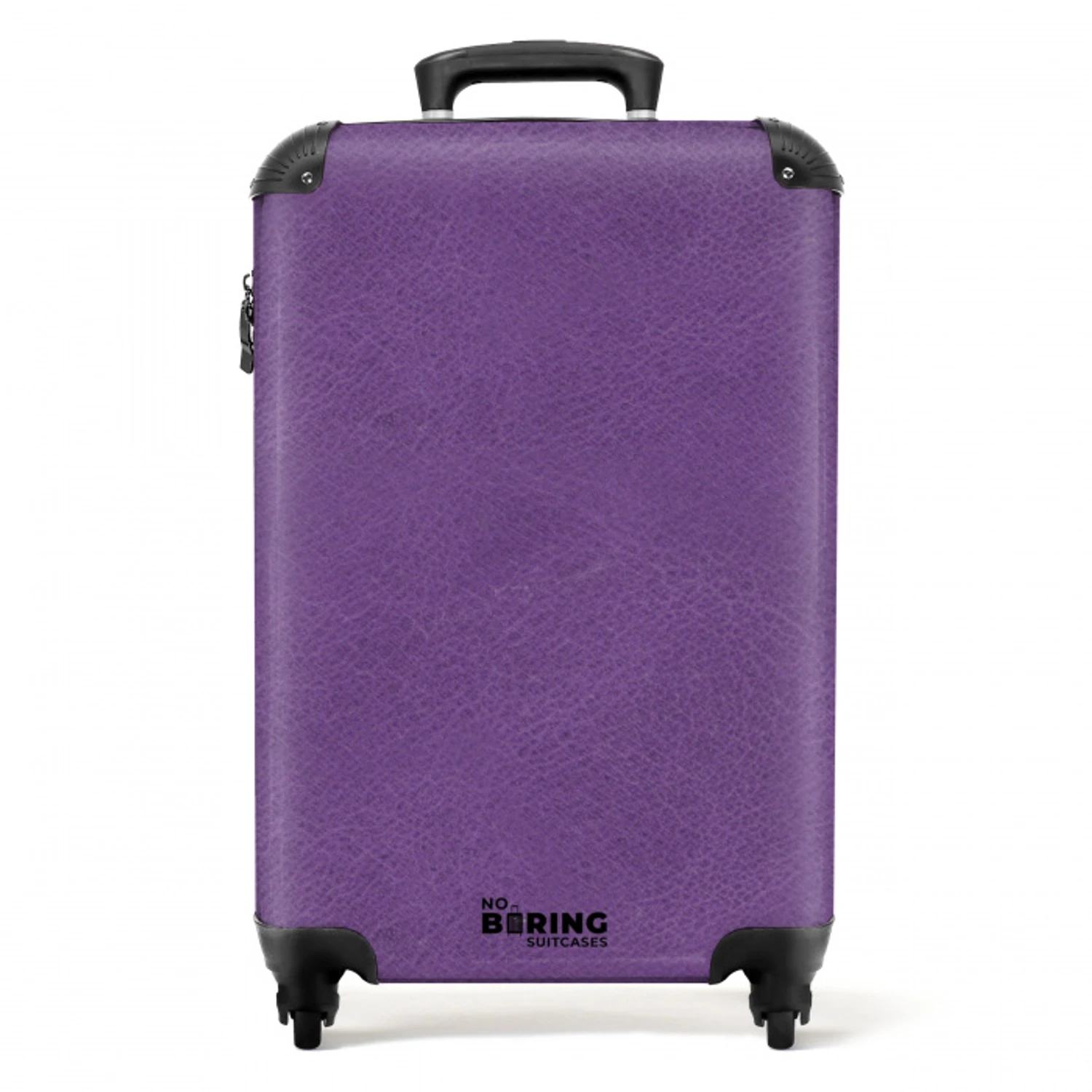 Lederen look lila paars NBS - Handbagage koffer - Volwassenen Unisex middel -productfoto_recht