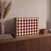 Rood - Tegelpatroon - Crème Light Box met batterij (Wandlamp) middel 907 -sfeer2