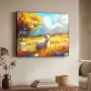 Schaap - Weide - Bloemen Textielframe zwart klein -sfeer3