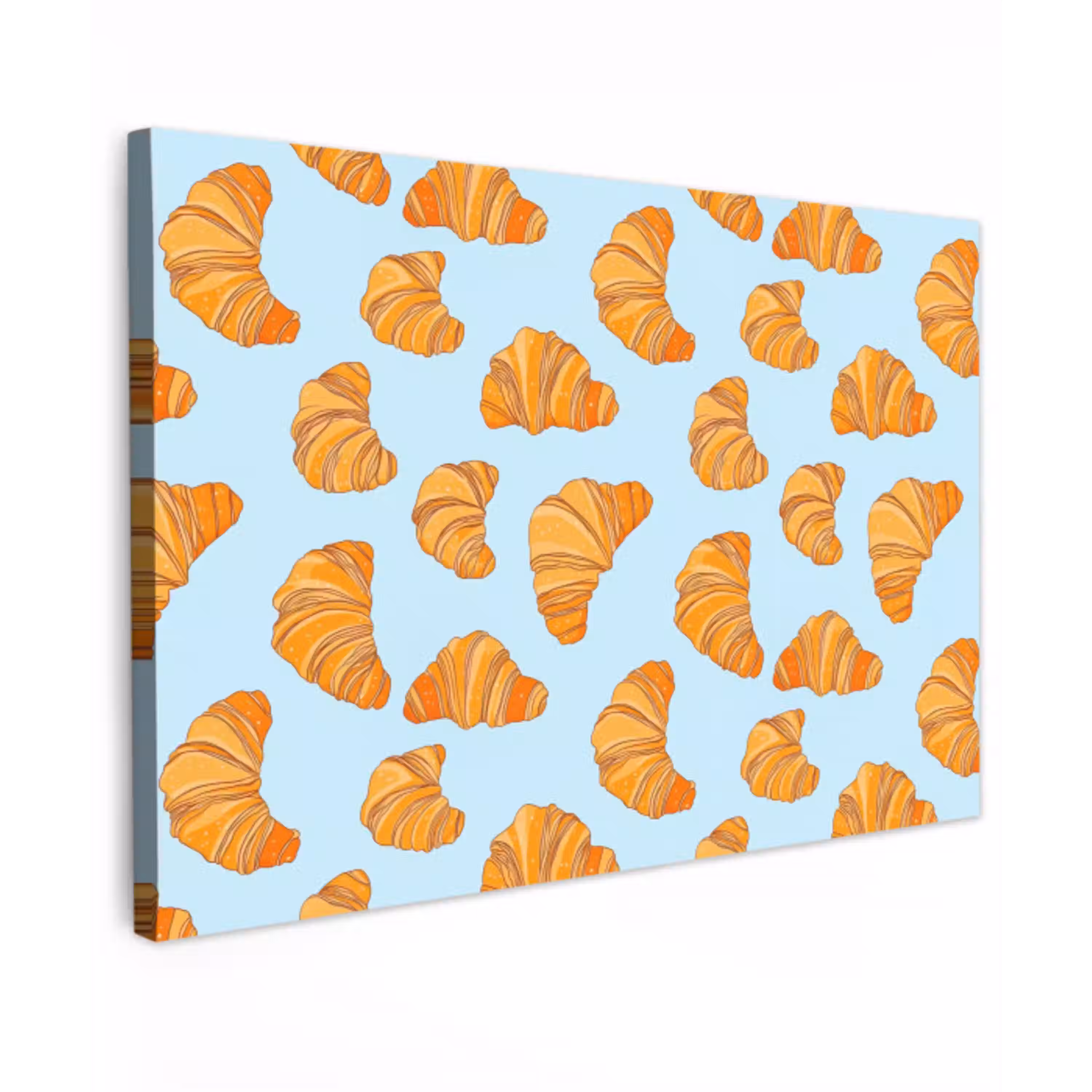 Croissant - Speels - Blauw Tuinposter op houten frame 2 cm dik klein 845 -3d