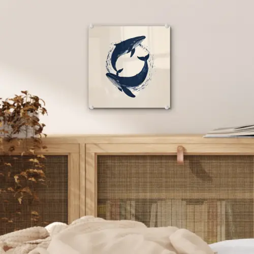 Walvissen - Spetters - Cirkel - Donkerblauw plexiglas 5mm klein -sfeer4