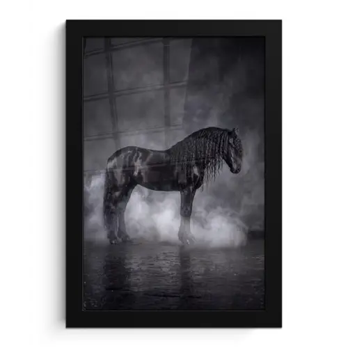 Paard - Magisch - Zwart fotolijst zwart zonder passe partout klein -3d