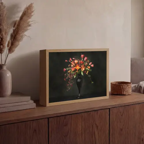 Sierlijk - Boeket - Vaas Light Box met batterij (Wandlamp) middel -sfeer2