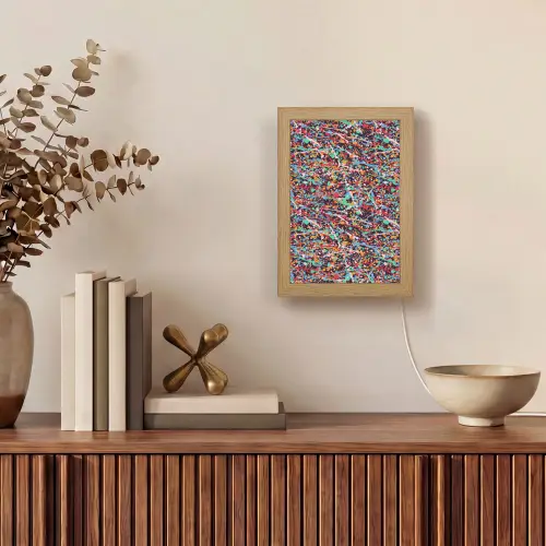 Spat - Abstract - Waterverf - Multi Light Box met kabel (Tafellamp) klein 925 -sfeer2