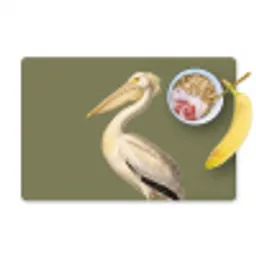 Pelikaan - Wit - Vogel - Klassiek - Natuur Placemat vinyl groot -zzzproduct_Kitchenyeah-website